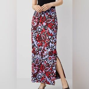 NWT, Ann Taylor Side Split Paisley Skirt, Size 4